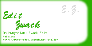 edit zwack business card